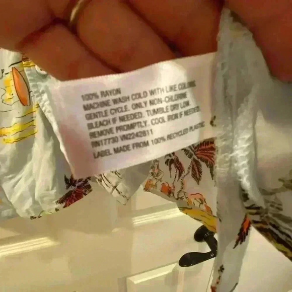 Men’s Hawaiian Short Sleeve Button Down Shirt Palm Trees Hula Dancer XXL Rayon - Picture 8 of 8